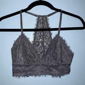 Aerie Lace Bralette in Gray Size Small